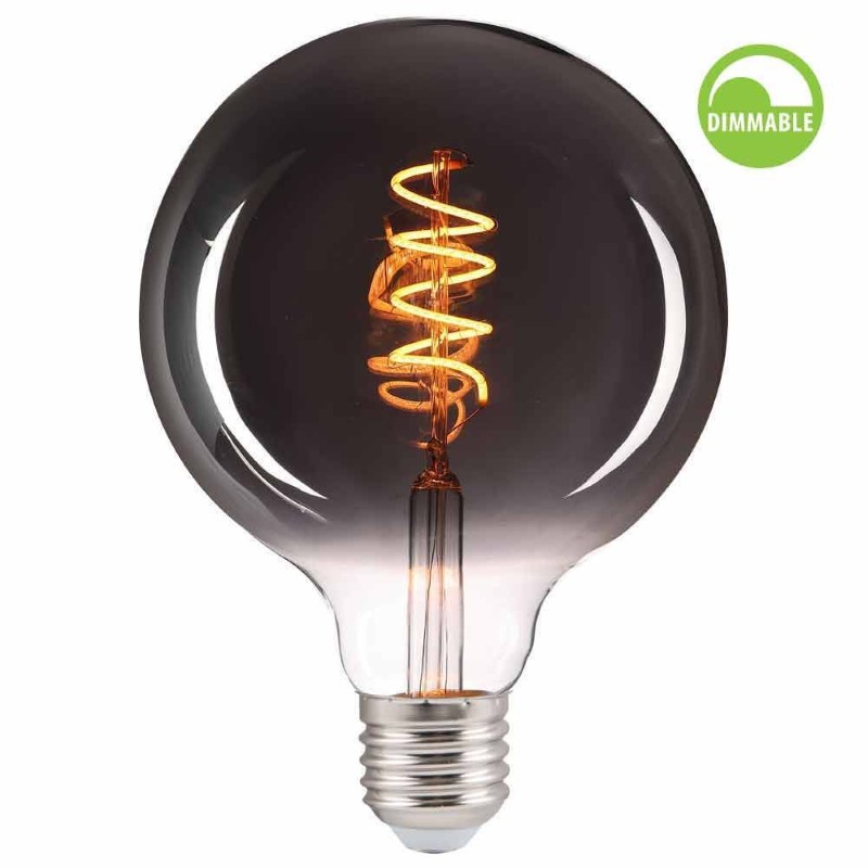 LED žarnica E27 DEKO GLOBE SMOKE GSF 125 4W 100lm 1800K DIMM