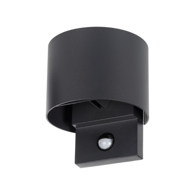 Svetilka za fasade s senzorjem gibanja LED 7W REKA PIR LED EL 7W-O-GR okrogla antracit