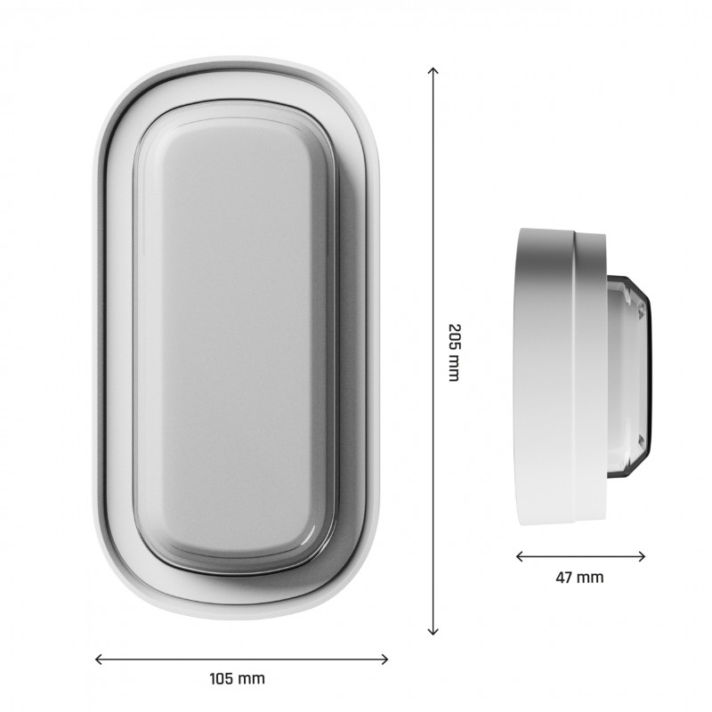 Svetilka stropna/stenska LED 10W 1200lm CCT PASTILO 10 IP54 IK10 205X105X47mm ovalna bela